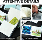 Funto Watercolor Journal, 4.7x4.7, 2 Pack, 24 Sheets Each, 100% Cotton Cold Press, 300gsm/140lb, Art Supplies for Mixed Media