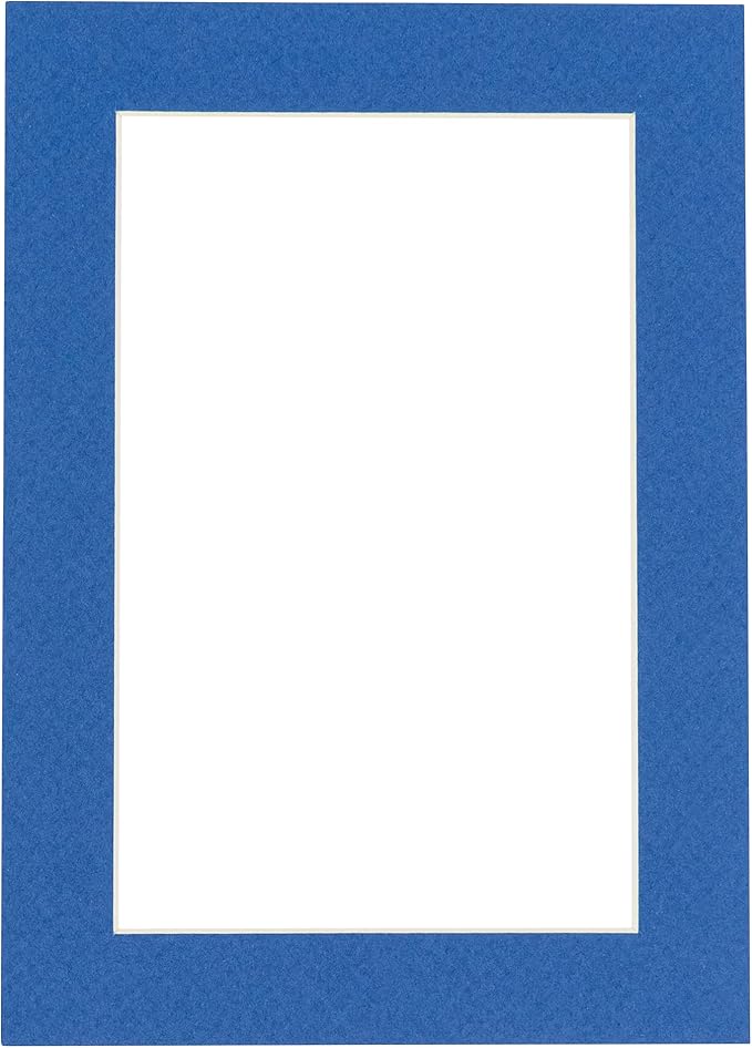 6x8 Mat for 8x10 Frame - Precut Mat Board Acid-Free Show Kit with Backing Board, and Clear Bags Royal Blue 6x8 Photo Matte Made to Fit a 8x10 Picture Frame Matboard for Framing, Pack of 1 Mat