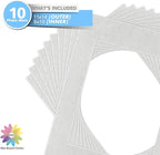 Mat Board Center, Pack of 10, 11x14 Silver Color Mats for 8x10 Pictures, Photos- Bevel Cut, Acid Free, 4-ply Thickness, White Core