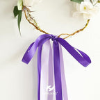 HUIHUANG Purple Satin Ribbon 1/2 inch X 50 Yards Continuous, Double-Faced Satin Ribbon for Gift Wrapping, Bows, DIY Crafts, Flower Bouquet, Wedding Decor, Holiday Party Decor