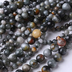 60PCS 6MM Hawk Eye Stone Beads Energy Healing Beads for DIY Jewelry Bracelet Necklace Making for Jewelry Making 15Inch