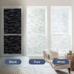 Haton Blackout Window Film, Black Out Window Cover, Sun Light Blocking Frosted Privacy for Glass Door, Heat Control Room Darkening Tint for Home Day Sleep, Non-Adhesive, Black 35.4" x 78.7"