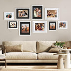 Egofine 8x10 Black Picture Mats Pack of 11, Frame Mattes for 5x7 Pictures, Acid Free, 1.2mm Thickness, with Core Bevel Cut