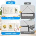 4 Pack Picture Hanging Wire Kit, Heavy Duty Picture Hanging Kit for Frames & Mirrors up to 50lbs, Includes Adjustable 2m Steel Wires, D Rings & Screws, Wall Hanging Kit for Home & Office Décor