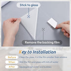 rabbitgoo Window Privacy Film, Frosted Glass Window Clings, Static Cling UV Heat Blocking Door Stickers for Home Bathroom, Removable Indoor Decal Coverings Day and Night, Pure, 23.6 x 157 Inches
