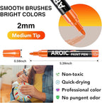 36 Pack Oil-Based Paint Pens for Rock Painting - Write On Anything Waterproof Painting Marker Pen for Wood, Metal, Plastic, Glass, Canvas, Ceramic & More Low-Odor, Medium-Tip Painting Markers