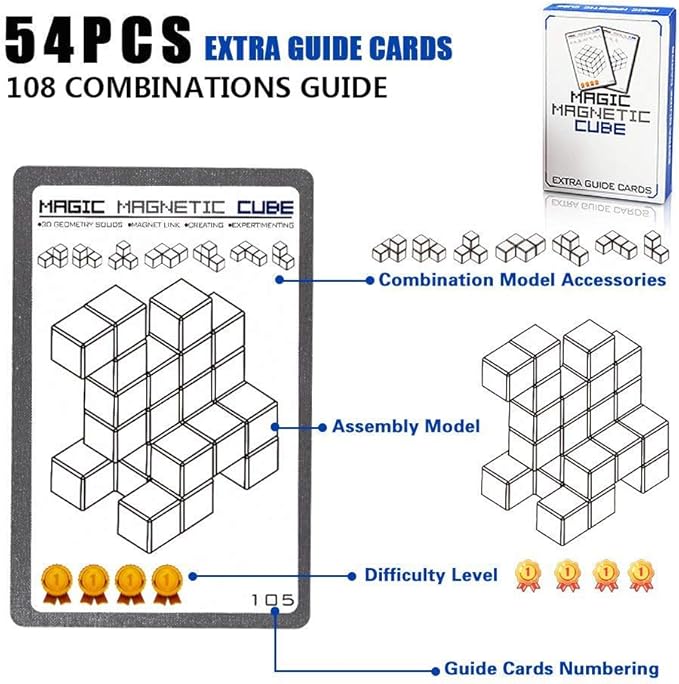 Magnetic Soma Cube Block- Children's Educational Toys Magnetic Tiles for Kids Stress Relief Toy Puzzle Cubes to Develops Intelligence, Ideal for Birthday Gifts (Opaque)
