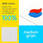 MEEDEN 4-Pack 100% Cotton Canvas Boards for Painting - 8x10'' Blank Canvas Panels for Oil & Acrylic Painting, Ready to Paint Art Supplies for Professional Artists, Students