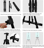 Art Easel Stand for Painting Canvases - 66-Inch Adjustable Metal for Adults Tabletop & Outdoor Use - Lightweight Portable Easel for Displaying & Drawing - Sturdy,4-Pack.