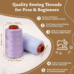42 Colors Sewing Thread Kit All Purpose Polyester Thread Assorted Colors for Sewing Machine and Hand Stitching Use - 800 Yards per Spool