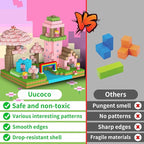 100PCS Magnetic Blocks - Princess Castle Building Forest World Set, STEM Sensory Gifts for Princess, Creative Kids Games, Building Toys for 3+ Years Old Girls, Magnets Game for Toddler (Pink)