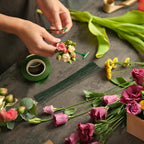 PATIKIL 26 Gauge 16" Floral Stem Wire, 100 Pcs Paper Wrapped Iron Artificial Flower Stem Accessories for DIY Bouquet Stem and Craft Decoration, Dark Green