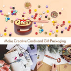 Aottom Wax Seal Stamp Kit with Gift Box, 24 Colors 650 Pcs Beads, Warmer, Envelopes, Candles, Stamp, Metallic Pen for Gift and Decoration