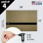 Trotec | Metallic Looking Acrylic Sheet | 12"x24"x1/16, 4 Pcs | Brushed Deep Bronze/Black | Metallic Finish - Scratch Resistant for Laser Engraving & Cutting,Printing,Glowforge,Name Plate | USA Made