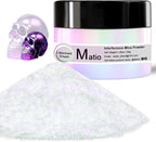 Matio Interference Mica Powder, 1.06oz/ 30g Mermaid Dream Chrome Powder, Pearlescent Effect Color Shift Pigment for Epoxy Resin, Makeup Shimmer, Nail Polish, Soap Dye, Candle Making, Paint, Slime