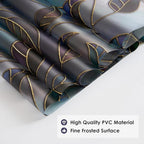 DKTIE Static Cling Decorative Window Film Vinyl Non Adhesive Privacy Film with Installation Kit, Multilayer UV Inkjet Technology, 3D Thickened Stained Film, Vintage Leaf Pattern, 17.7 x 78.7 Inches