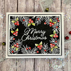 Mvchifay Cutting Dies Happy Birthday Metal Stencils Scrapbooking Tool DIY Emboss Paper Card Making (Coniferous Frame-11x14cm)
