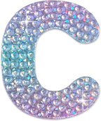 StickerBeans® Rhinestone Alphabet Letter Sticker C - Unique Sparkly Design 2” x 2” Cut-to-Shape Adhesive - Personalization, Collecting, Gifting, Scrapbooking, Decorating Laptops, Phone Cases, All Ages