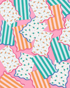 xo, Fetti Italian Summer Wavy Floral Stripe Napkins - 3-ply, 24 pcs | Bachelorette Party Decorations, Last Toast Coast, Birthday Party Supplies, Flower Baby Shower, Stripe Wavy Cocktail Decor