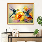 Redxing Stamped Cross Stitch Kits Full Range of Embroidery Starter Kits- Needlepoint Counted Cross Stitch Kits for Beginner Adults 11CT Printed Embroidery Kit-Hummingbirds Gather Honey 16x20 inch
