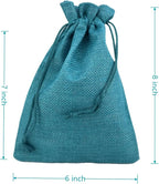 Palmhomee Pack of 25 Burlap Gift Bags with Drawstring Linen Jewelry Pouches Wedding Hessian Jute Bags for Birthday Jewelry and Treat Pouches Party Wedding Favors Gift Art and DIY Craft  (6x8 Inch, Peacock Blue)
