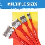 Falling in Art Flat Paddle Paint Brush with Long Handle, Large Scale Brush for Oil and Acrylic Paints, 2 Inch