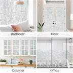 Haton Window Privacy Film, Frosted Glass Static Cling Sun Heat Blocking Window Clings, Frosting Opaque Coverings Stickers Tint for Home Office Door, Non Adhesive, White 35.4" x 78.7"
