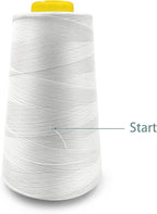 Tortoise 8 Cones of 3000 Yards Each Spool Thread for All Purpose Sewing - 100% Polyester for Serger Overlock Quilting Machine 40S/2 White+Black