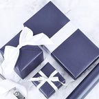 NESCCI Dark Blue Matte Wrapping Paper,Solid Color Pearly-Lustre Paper-3 Roll,17 Inches X 32.8 Feet Per roll.Gift Wrapping Paper,Perfect for Wedding,Valentine's Day,Birthday, Christmas,Baby Shower