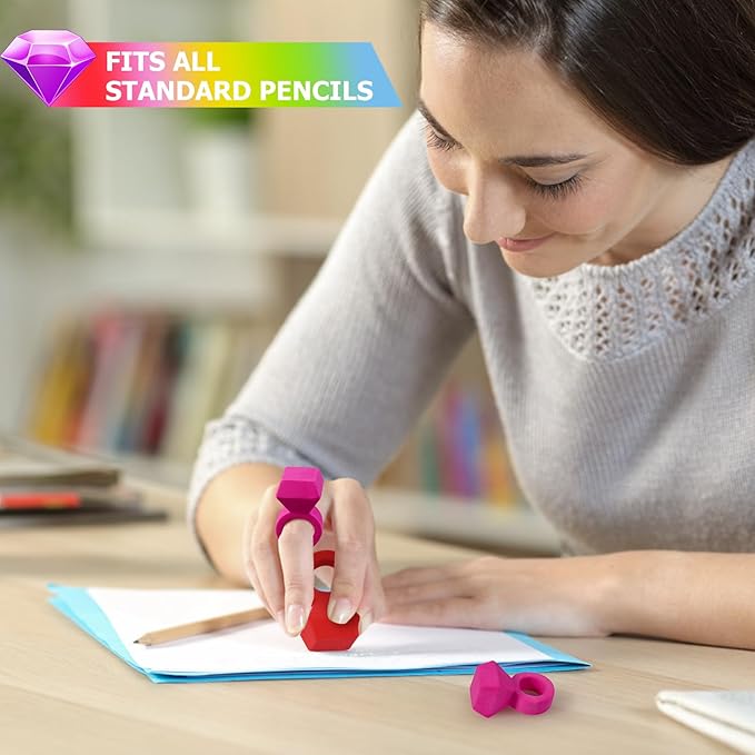 16 Pcs Eraser，Ring Erasers, 4 Assorted Colors, Funny Cute Rubber Erasers, Ring Shaped Pencil Eraser for Teachers, Office Use
