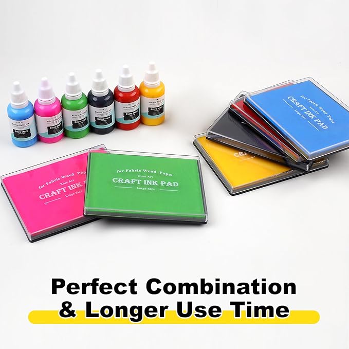 5"x4'' Large Ink Pad Washable Stamp Ink Pad for Baby Footprint Handprint with 30ml Premium Refill Ink (Red)