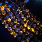 12MM 32pcs Natural Flame Yooperlite Stone Energy Beads Round Loose Beads for Jewelry Making DIY Bracelet Necklace 1 Strands 15"