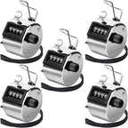 Handheld Mechanical Counter Clicker, 5 Pcs 4-Digital Number Tally Click Counter for School Event Golf Sports Office Stadium