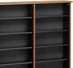 Prepac 3 Column Tall Cabinet Media Storage, Triple Width Wall, Cherry/Black