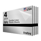 Trotec | Metallic Looking Acrylic Sheet | 12"x24"x1/16, 4 Pcs | Brushed Silver/Black | Metallic Finish - Scratch Resistant for Laser Engraving & Cutting,Printing,Glowforge,Name Plate | USA Made
