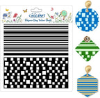 CHGCRAFT Simple Stripes Polymer Clay Texture Sheets Plaid Geometric Pattern Silicone Texture Stamp Clay Texture Mat Modeling Pattern Pad Sheets for Jewelry and Earrings Tools, 5.5x5.5 inch