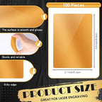 weparmeety 100 Pcs Metal Engraving Blanks Aluminum Sheet Laser Engraving Business Card Multipurpose Engraving DIY Gift Cards 86 x 54 x 0.21 mm (Dark Gold)