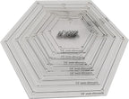 HONEYSEW 1/4" Seam Allowance Hexagon Template Set for Quilting 8 Size Sewing Rulers