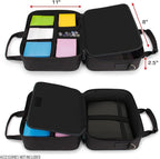USA Gear Card Deck Storage Bag Compatible with TCG and CCG Deck Games - Card Protector Bag with Padded Shoulder Strap, Customizable Interior, Weather Resistant - Fits Boxes and Loose Cards - Black