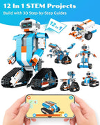 WhalesBot E7 Pro Coding & Remote Control Robot Kit for Kids 8+, Scratch & Modular Programming, Educational Engineering Science Toy Set with Smart Controller/Sensors/Motors for Kids Ages 8-12, 12-16