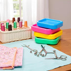 2Pcs Square Plastic Magnetic Pin Cushion Anti Loss Sewing Pin Needle Storage Holder Magnetic Push Pins Holder for Sewing Quilting DIY Projects, Pincushions（Random Color）
