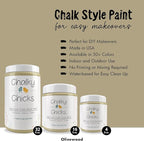 Chalky Chicks All-in-One Chalk Paint for Furniture or Cabinet - 16 Fl Oz - Matte Finish Olive Wood (Taupe) for Metal, Wood Furniture Paint - No Sanding All-in-One for Home Decor & Crafts, USA Made