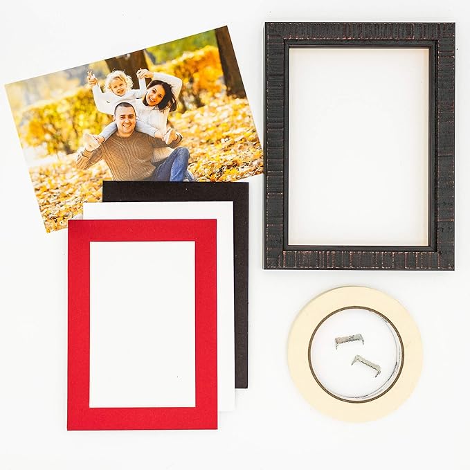 Pack of TEN 8x10 Mats Bevel Cut for 5.5x8.5 Photos - Acid Free Cardinal Red Precut Matboards For Pictures, Photos, Framing - 4-ply Thickness