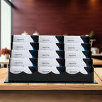 Business Acrylic Card Holder Display for Desk, 15 Slots 5 Tiers Multiple-Black Acrylic Business Card Stand Set, Holds Approximately 750 Cards