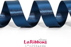 LaRibbons Navy Satin Ribbon 1 Inch 50 Yards Luxury Double Faced Blue Silk Ribbon for Flower Bouquet Crafts Gift Wrapping Wedding Bow Decoration