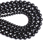 6mm 130pcs Natural Black Agates Onyx Stone Beads Smooth Round Loose Spacer Beads for Jewelry Making DIY Bracelets 32" 2 Strands