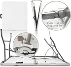 Plastic Folding Table, 5 FT Folding Table, Plastic Portable Tables for Dining Parties Card Picnic Camping, Granite White