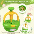 TingingYuli Arts and Crafts Kit for Kids Ages 4-8, Flower Bouquet Toys,DIY Flower Market Toys,Build Your Bouquet,Educational Christmas Birthday Gifts for 3 4 5 6 7 8 9 Year Old Girls-Green