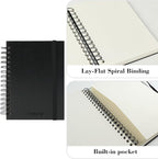 CuppaClip Sketch Book Hardcover Drawing Pad 300GSM Acid-Free Paper Spiral Bound Sketchbook 50 Sheets/100 Pages Art Supplies (Spiral Binding, 8.3x11.8in)
