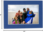Pack of 25 Acid Free 8x10 Mats Bevel Cut for 5x8 Photos - Bottle Blue Precut Matboards With Backing Boards and Clear Photo Mat Bags For Pictures, Photos, Framing - 4-ply Thickness